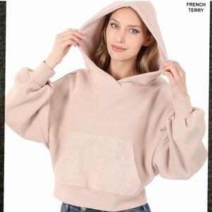 COPY - Zenana FRENCH TERRY Hooded Sweatshirt KANGAROO POCKET HOODIE